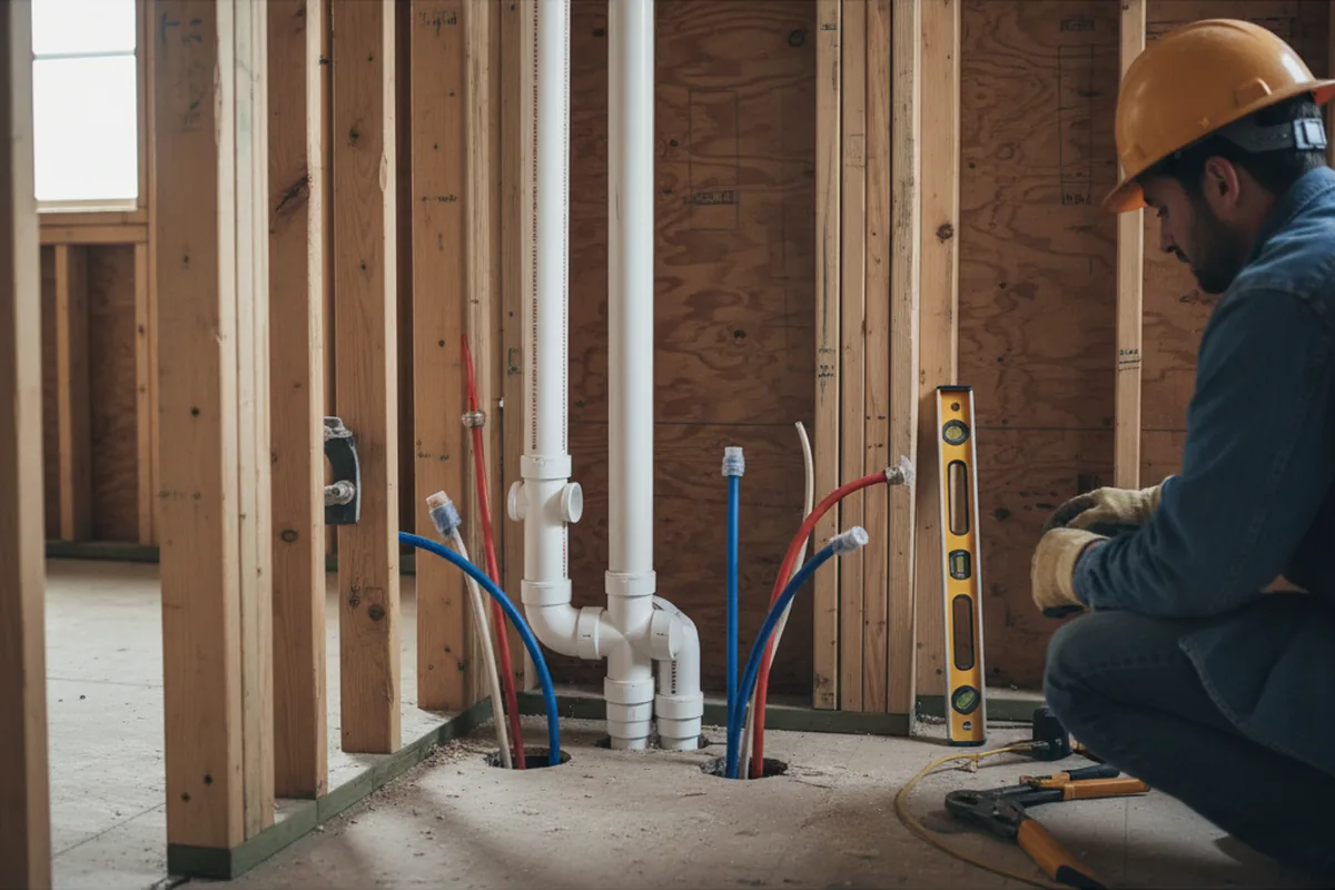 Drain and supply rough-in during Garbage Disposal Repair in Union Star